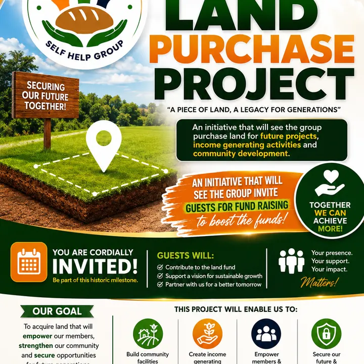 Winners of Bread Self Help Group land purchase project poster